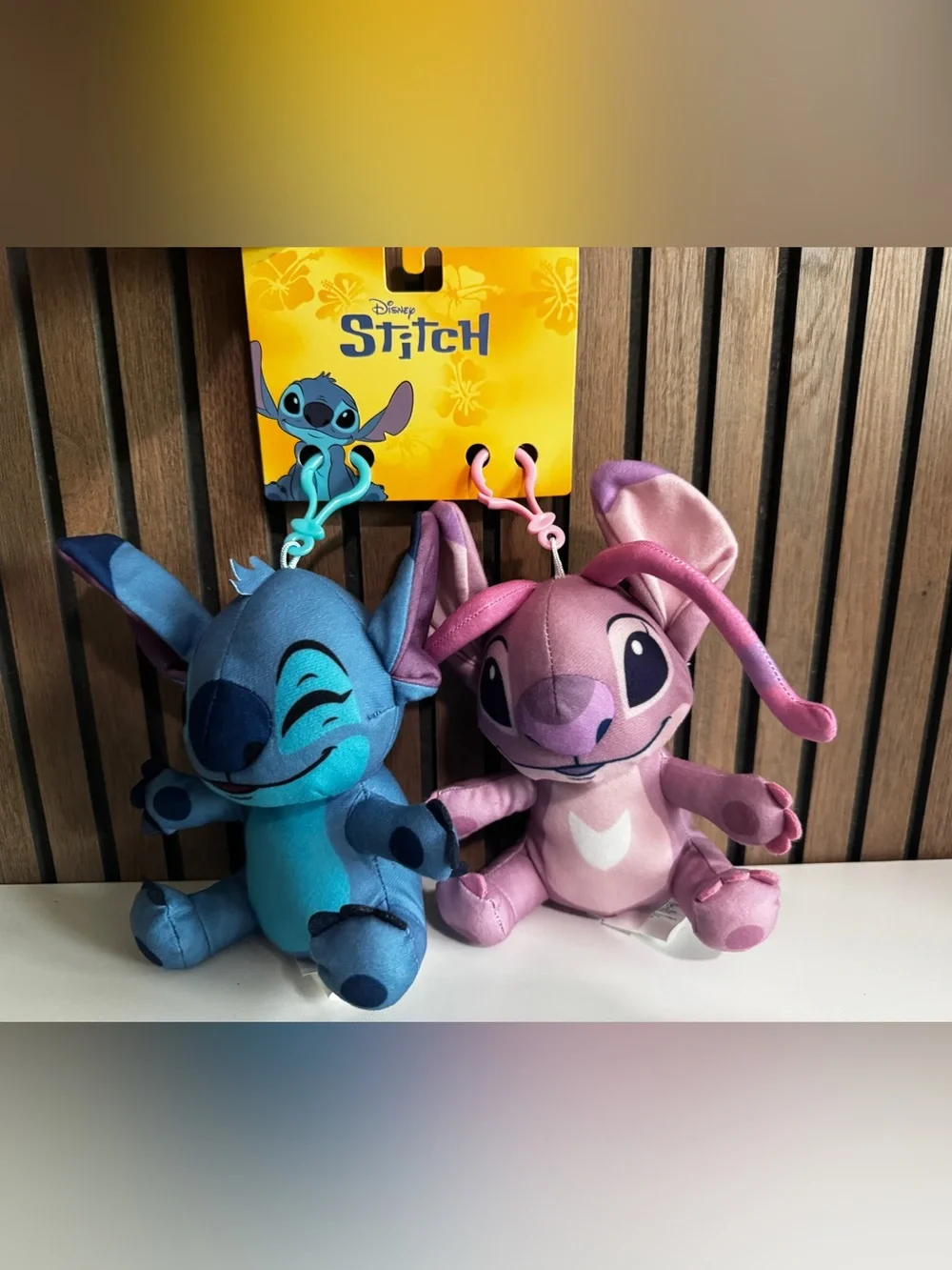Disney Stitch Plush Clip Charms - Blue and Pink Duo